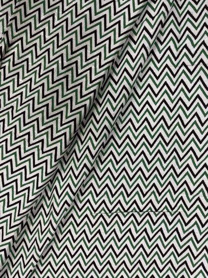 Green Chevron Cotton Fabric
