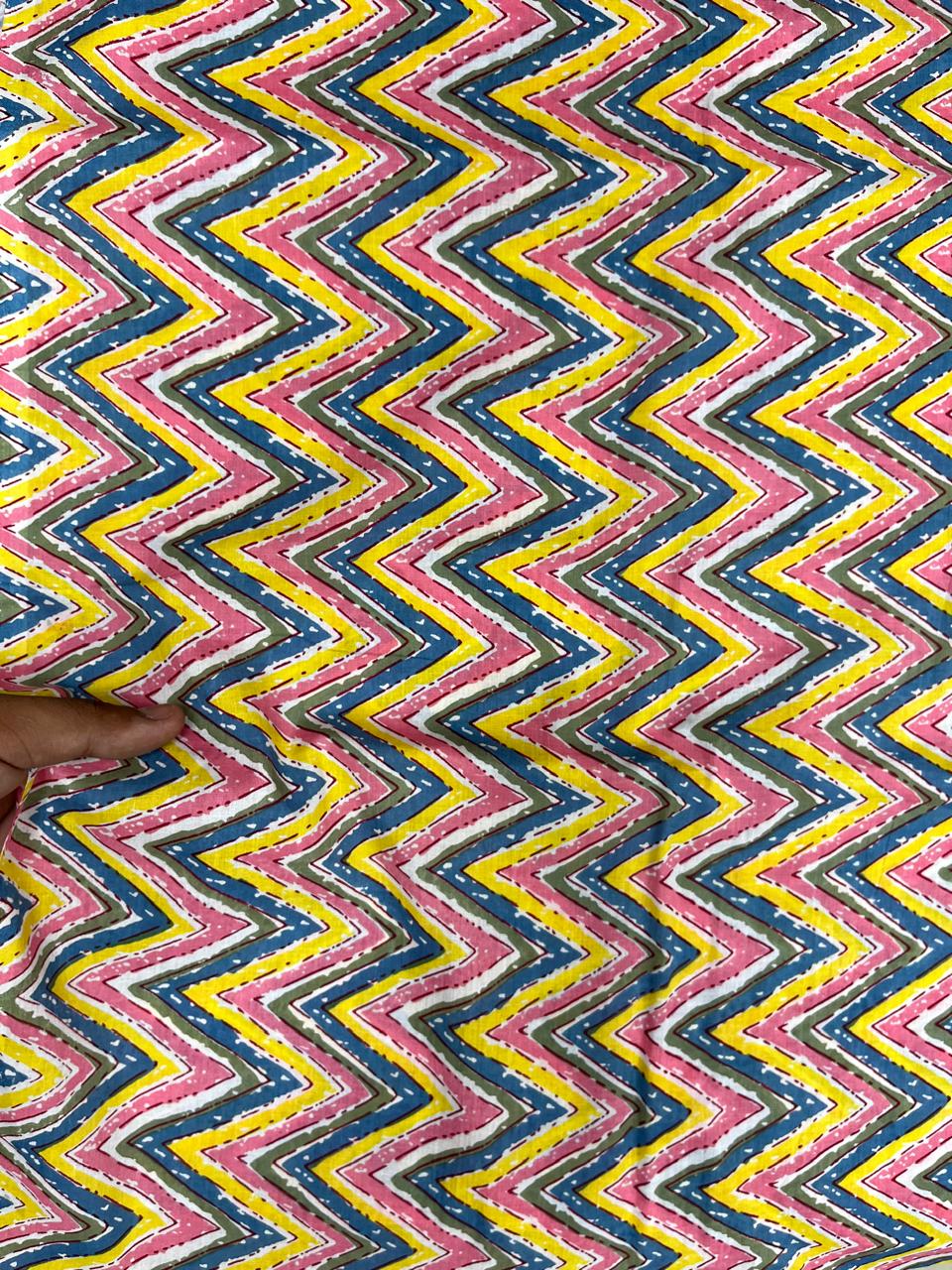 Multicolor Chevron Cotton Fabric