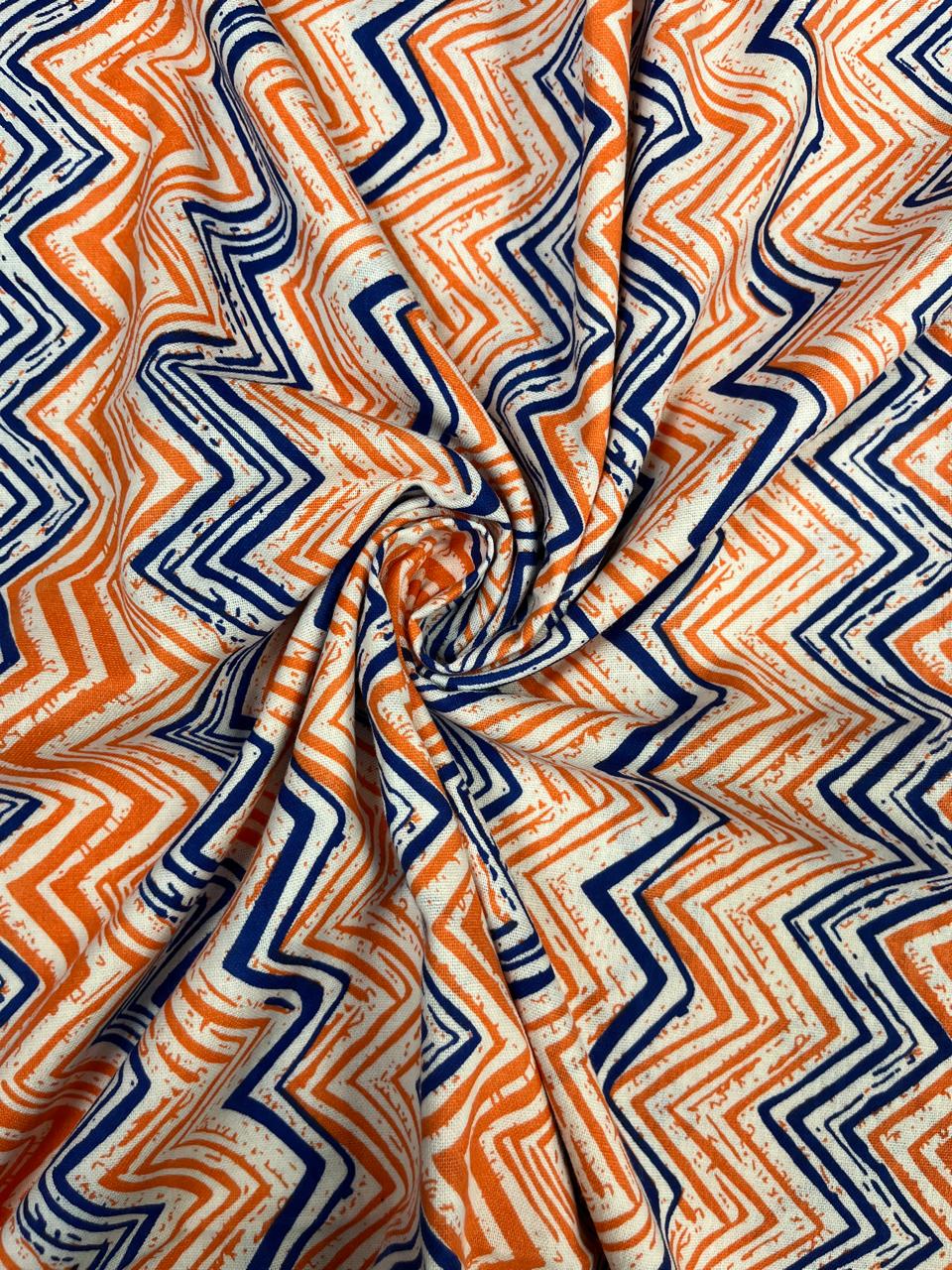 Sunset Zigzag Cotton Fabric