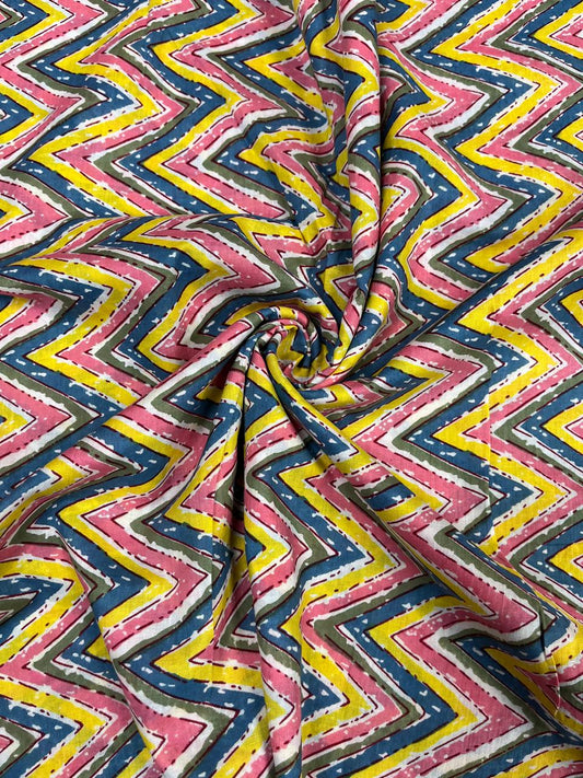 Multicolor Chevron Cotton Fabric