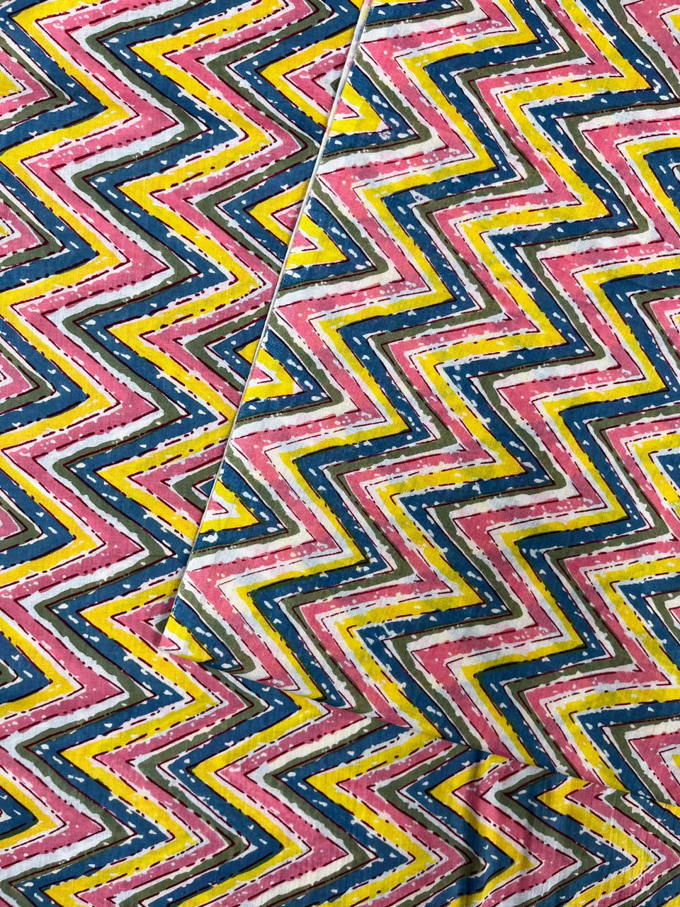 Multicolor Chevron Cotton Fabric