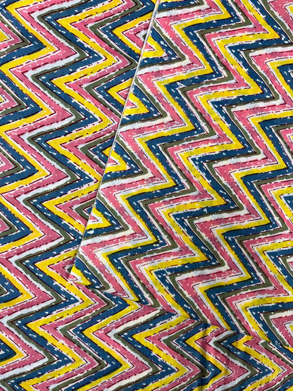 Multicolor Chevron Cotton Fabric