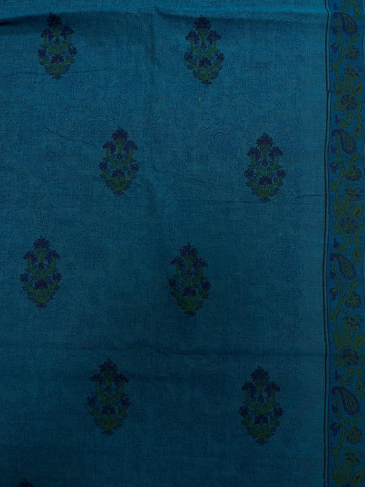Teal Floral Buta Cotton Fabric