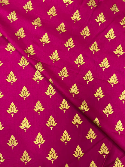 Gold Foil Buti Cotton Fabric