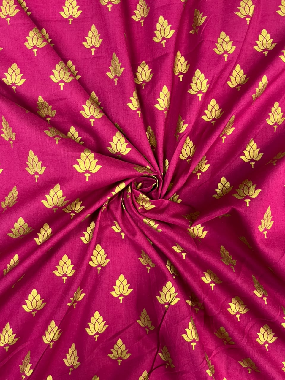 Gold Foil Buti Cotton Fabric
