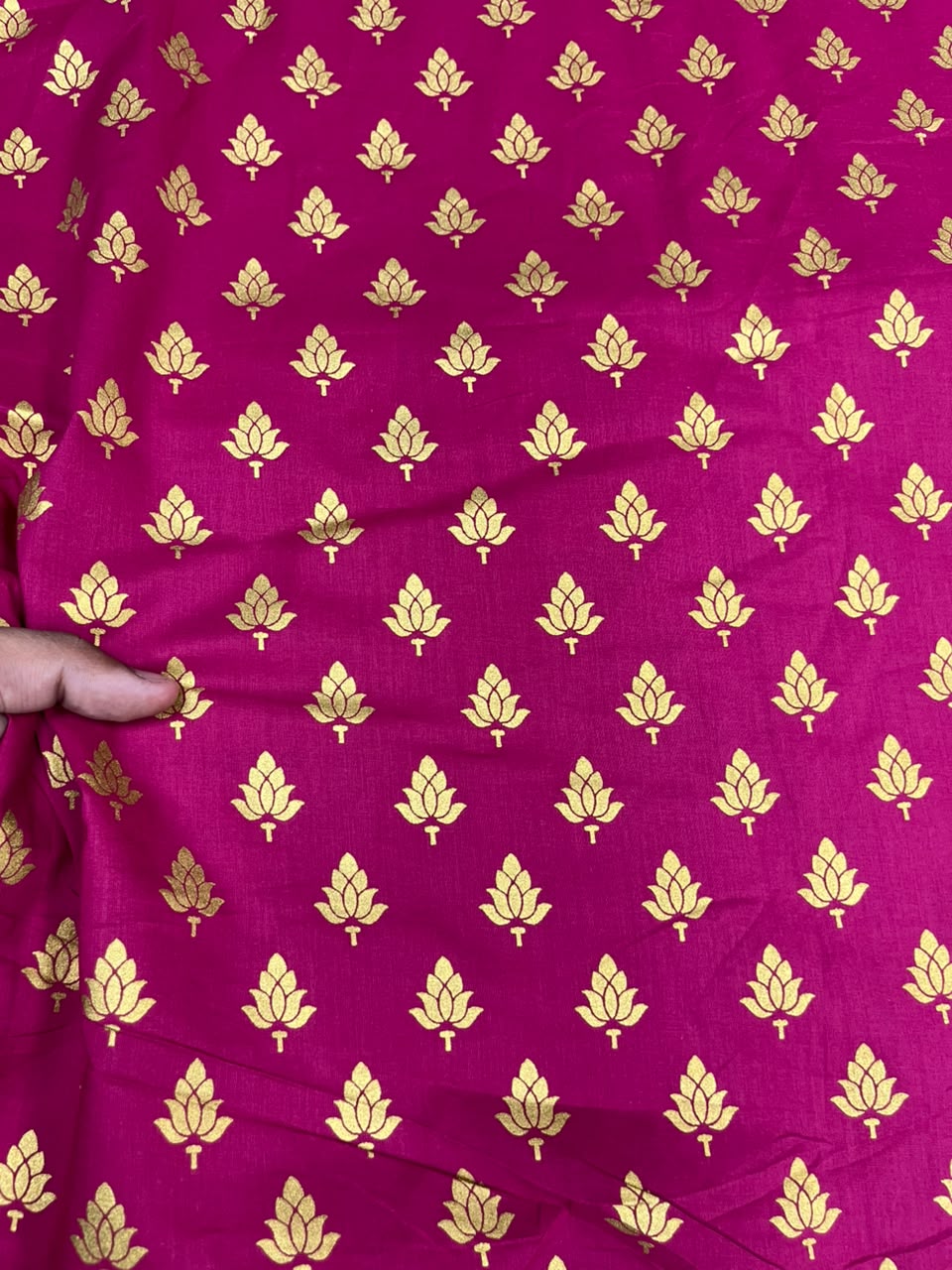 Gold Foil Buti Cotton Fabric