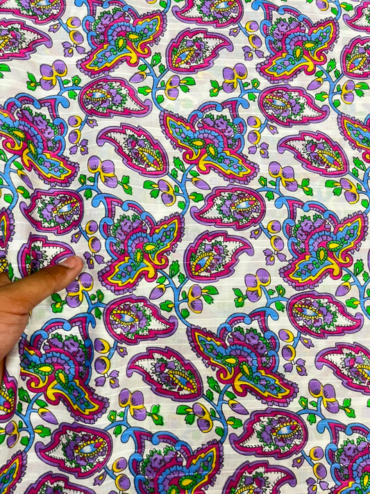 Multicolor Paisley Cotton Fabric