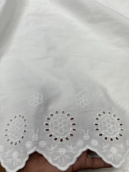 Indigo Blue rinted Cotton Suit Set with White Schiffli Bottom