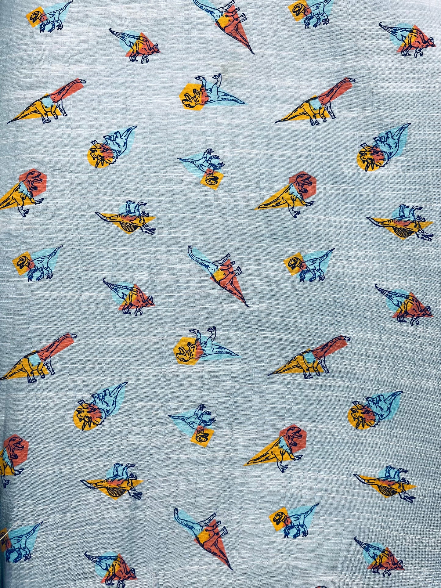 Premium Dinosaur Printed Cotton Denim Fabric 60 Inch Width