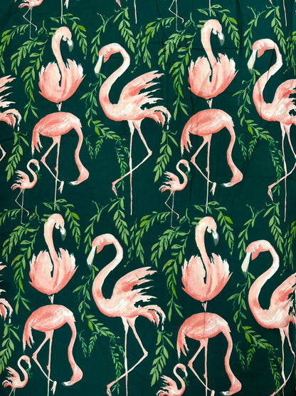 Premium Flamingo Print Rayon Suit Set