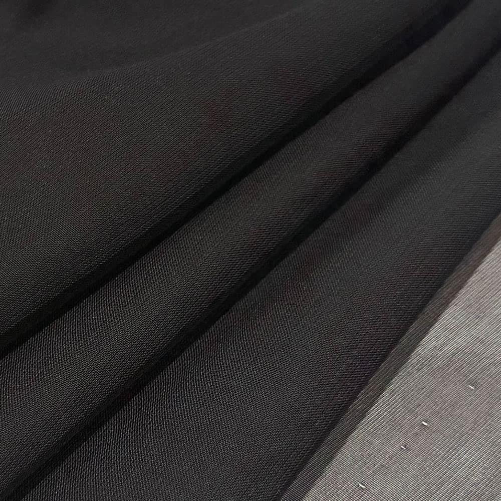 Premium Pure Black Chiffon Dyeable Fabric 44 Inch Width