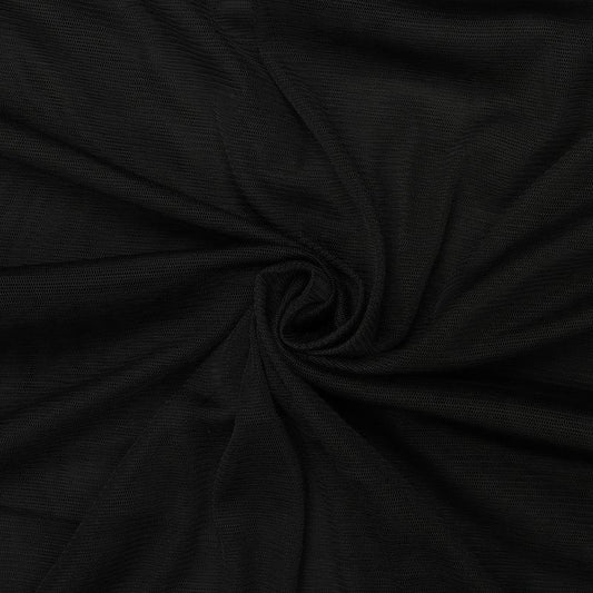 Premium Soft Black Net Fabric 44 Inch Width | Designer Net Dyeable Material
