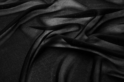 Premium Soft Black Net Fabric 44 Inch Width | Designer Net Dyeable Material