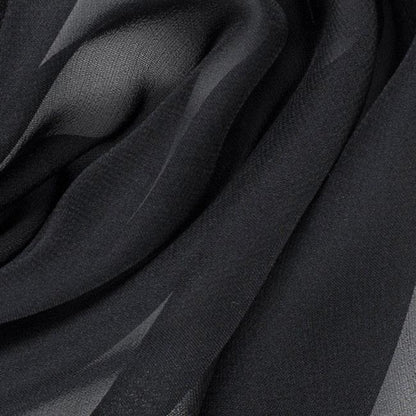 Premium Pure Black Chiffon Dyeable Fabric 44 Inch Width