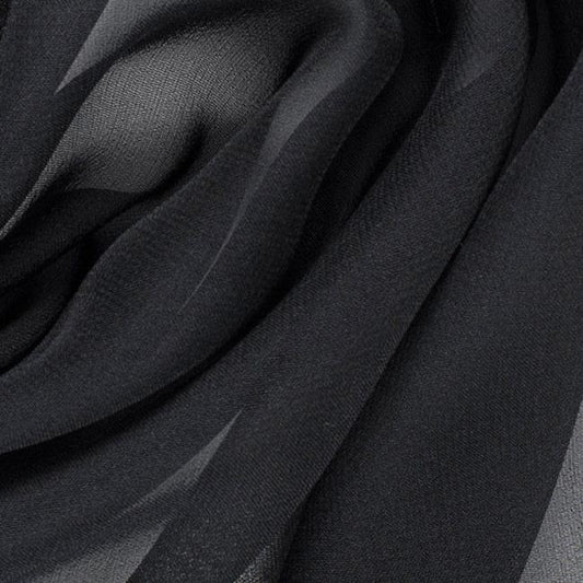 Premium Pure Black Chiffon Dyeable Fabric 44 Inch Width